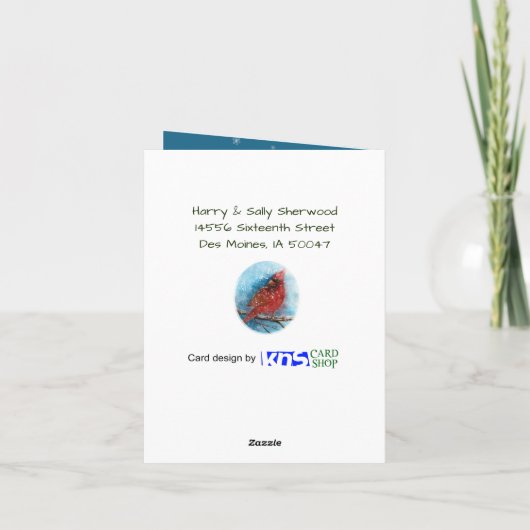 Weihnachten Kardinal Denken Sie an Sie (Rückseite)