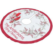 Weihnachten Kardinal gebürstet Polyester Tree Skir Weihnachtsbaumdecke (Schrägansicht)