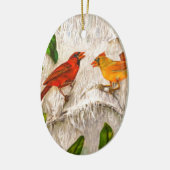 Weihnachten Kardinal. Gesang der Liebe Keramikornament (Links)