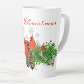 Weihnachten Kardinal und Grün Latte Tasse (Rechte Ecke)
