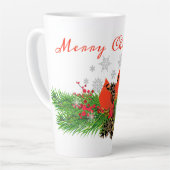 Weihnachten Kardinal und Grün Latte Tasse (Linke Ecke)