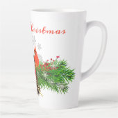 Weihnachten Kardinal und Grün Latte Tasse (Rechts)