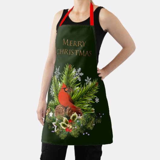 Weihnachten Kardinal und Grün Urlaub Schürze (InSitu)