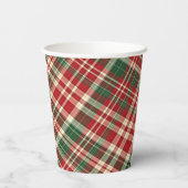 Weihnachten Kariert 01-PAPIER CUPS Pappbecher (Rückseite)