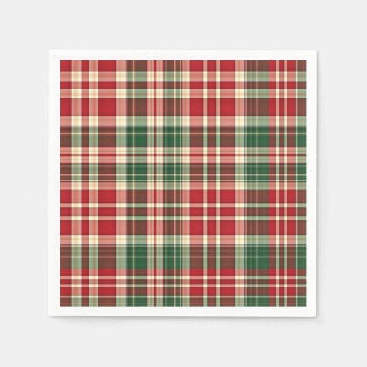 Weihnachten Kariert 01-PAPIER PARTY NAPKINS Serviette (Vorderseite)