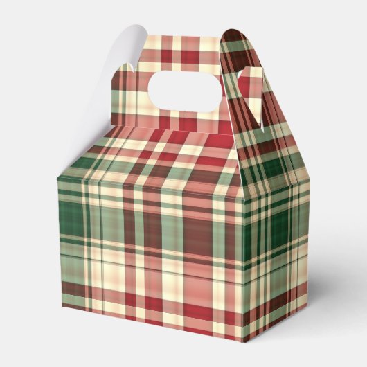 Weihnachten Kariert 06-GASTGESCHENK BOX, Gable Geschenkschachtel (Vorderseite)