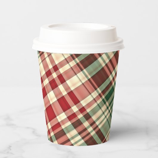 Weihnachten Kariert 06-PAPIER CUPS Pappbecher (Vorderseite)
