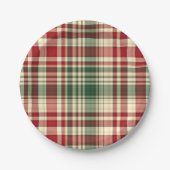 Weihnachten Kariert 06-PAPIERTELLER Pappteller (Vorderseite)