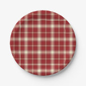 Weihnachten Kariert 10-PAPIERTELLER Pappteller (Vorderseite)