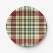 Weihnachten Kariert 14-PAPIERTELLER Pappteller (Vorderseite)