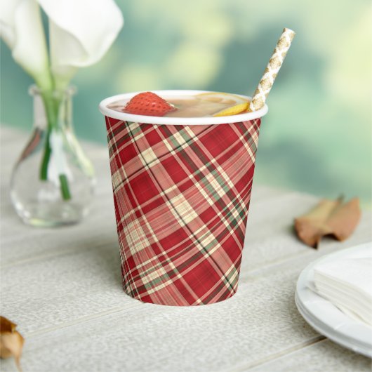Weihnachten Kariert 23-PAPIER CUPS Pappbecher (In Situ)