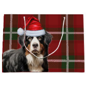 Weihnachten Kariert Bernese Mountain Dog Lover Url Große Geschenktüte (Vorderseite)