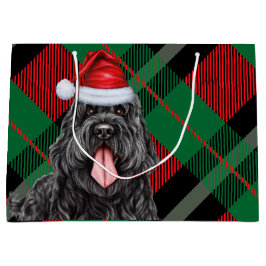 Weihnachten Kariert Black Russian Terrier Dog Holi Große Geschenktüte