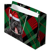 Weihnachten Kariert Black Russian Terrier Dog Holi Große Geschenktüte (Vorderseite Schrägansicht)