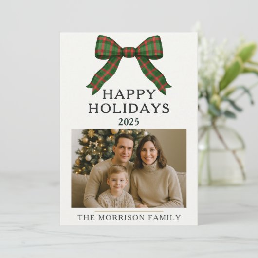 Weihnachten Kariert Coquette 5 Foto Ferienwohnung Einladung (Stehend Vorderseite)