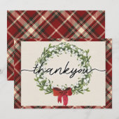 Weihnachten Kariert Dankeschön Dankeskarte (Vorne/Hinten)