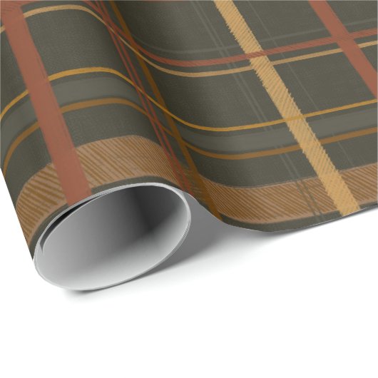 Weihnachten | KARIERT | Dunkelgrün, rot, Gold Geschenkpapier (Rolleneckpunkt)