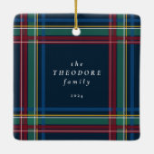 Weihnachten kariert ein Foto Keramikornament (Rückseite)