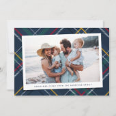 Weihnachten kariert ein Foto klassische Marine (Vorderseite)