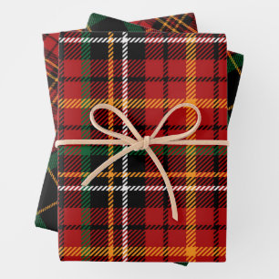 Weihnachten Kariert Fester Tartan Geschenkpapier Set