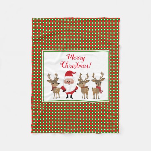 Weihnachten Kariert frohe Weihnachten Weihnachten  Fleecedecke (Vorderseite)