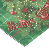 Weihnachten Kariert grün mit Rot, Gold, Weiß Großer Tischläufer (Ecke)