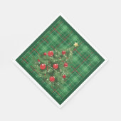 Weihnachten Kariert grün mit Rot Serviette (Ecke)