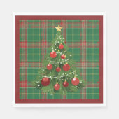 Weihnachten Kariert grün, rot mit Gold Serviette (Vorderseite)