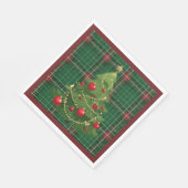 Weihnachten Kariert grün, rot Serviette (Ecke)
