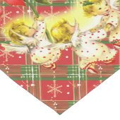 Weihnachten Kariert mit Engeln Großer Tischläufer (Ecke)