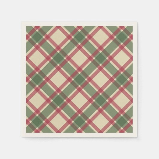Weihnachten Kariert Napkins Serviette (Vorderseite)