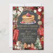 Weihnachten Kariert Pancake Pajamas Blumenweihnach Einladung (Vorderseite)