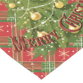 Weihnachten Kariert Rot, Grün mit Goldstars Großer Tischläufer (Ecke)