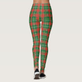 Weihnachten Kariert Rot, Grün, Weiß und Baum Leggings (Rückseite)