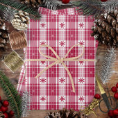 Weihnachten Kariert - Rot und Weiß mit Poinsettia Geschenkpapier Set