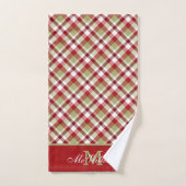 Weihnachten Kariert Rot, Weiß und Grün Badhandtuch Set (Handtuch)