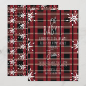 Weihnachten Kariert Snowflakes Kinderdusche Einladung (Vorne/Hinten)