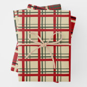 Weihnachten Kariert Tartan Design Geschenkpapier Set (Beispiel)