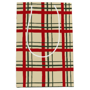 Weihnachten Kariert Tartan Design Mittlere Geschenktüte
