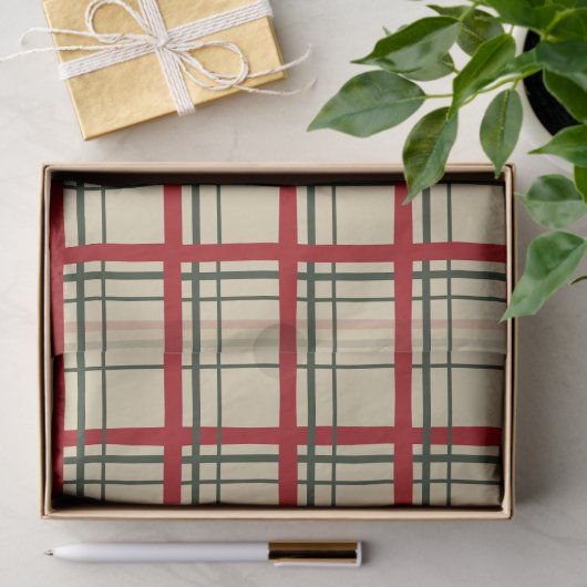 Weihnachten Kariert Tartan Design Seidenpapier (Geschenk)