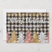 Weihnachten Kariert und Glitzer Familienname (Vorderseite)