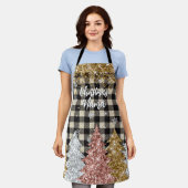 Weihnachten Kariert und Glitzer Schürze (Getragen)