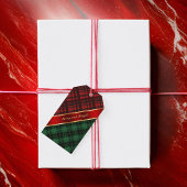 Weihnachten Kariert und Ribbon grün und rot Geschenkanhänger