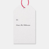 Weihnachten Kariert und Ribbon grün und rot Geschenkanhänger (Rückseite)