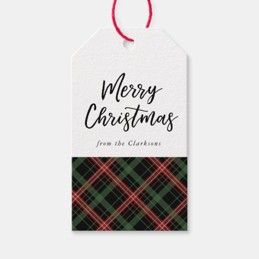 Weihnachten Kariert, Weihnachtsgeschenk-Tag Geschenkanhänger (Vorderseite)