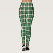 Weihnachten Kariert Weiß, Grün mit Baum Leggings (Rückseite)