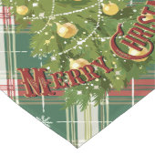 Weihnachten Kariert Weiß und Grün mit Rot Großer Tischläufer (Ecke)