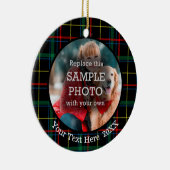 Weihnachten Kariert, zwei Foto, zwei Seiten Keramikornament (Rechts)
