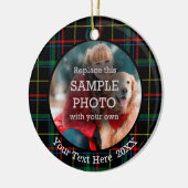 Weihnachten Kariert, zwei Foto, zwei Seiten Keramikornament (Links)