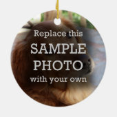 Weihnachten Kariert, zwei Foto, zwei Seiten Keramikornament (Hinten)